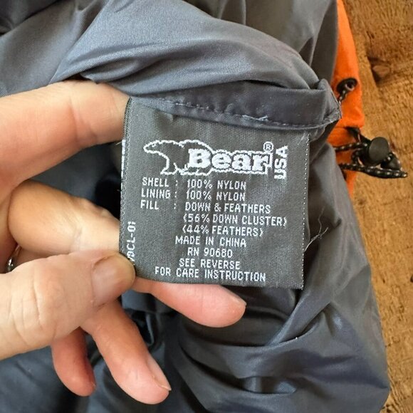 Bear USA Orange & Gray Down Feather Puffer Coat With Zip Closure & Pockets XXL - Picture 10 of 13